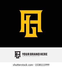 Monogram template logo AL or LA or L or A white background and gold for clothing, apparel, sport, baseball, basketball or logo design vector