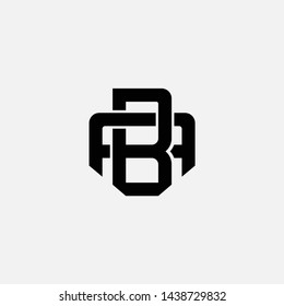 monogram template logo letter A+B.