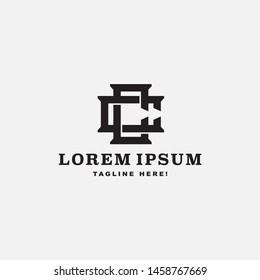 monogram template logo letters CC sport football or basketball