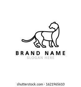 Monogram tiger logo line art icon vector