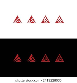 monogram triangle letter a geometric logo design