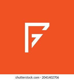 Monogram with triangle shape logo letter G, orange logo design template. Vector Illustration.