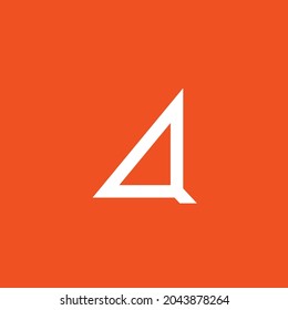Monogram with triangle shape logo letter Q, orange logo design template. Vector Illustration.