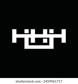 Monogram Triple H icon line modern creative design template on black background