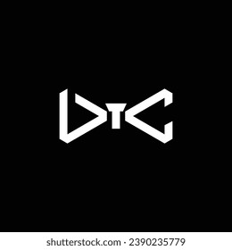 Monogram triple letter DTC shaped into bowties