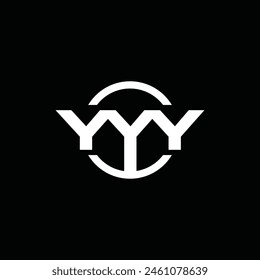 Monogram Triple Y with circle line simple logo, logotype element for template