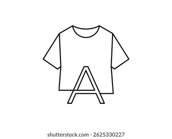 monogram A tshirt apparel symbol icon design vector isolated transparent background