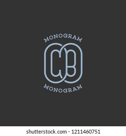 Monogram two letters C and B. Vector illustration.