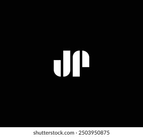  Monogram of Two letters J and P. Luxury, simple, minimal and elegant JP logo design. Vector illustration template.