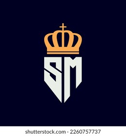 Logo-Design für Monogramme oder Typografie mit Buchstaben und Kronenbild darauf