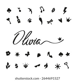 Monogram typography for personalized items, scrapbooking, employee name mugs, for invitations and greeting cards, envelopes, t-shirts, stickers