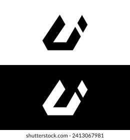 Diseño De Logotipo De Letra Ui Monograma. Logotipo de uso para empresas. Elemento de logotipo