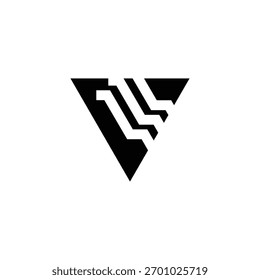 Logotipo de seguridad cibernética de Monogram V