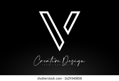 Monogram V Letter Logo design with Creative Lines Icon Design Vector Illustration. 