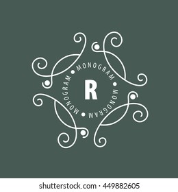 monogram vector in frame