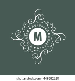 monogram vector in frame