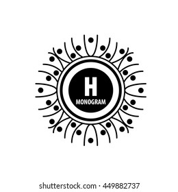 monogram vector in frame