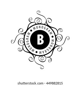 monogram vector in frame