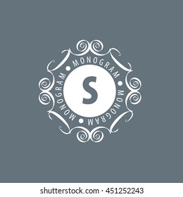 monogram vector in frame