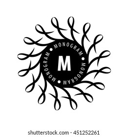 monogram vector in frame