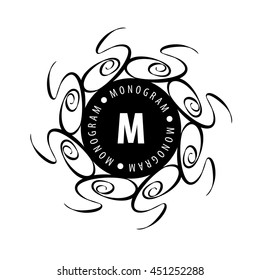 monogram vector in frame