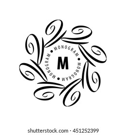 monogram vector in frame