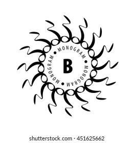 monogram vector in frame