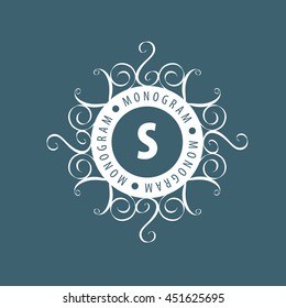 monogram vector in frame