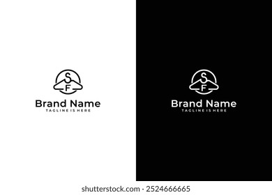 monogram vector logo initial F hanger