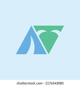 AT monogram vector logo. Triangle based logo. Logo for company, business, brand, industry, event, school, and organization.