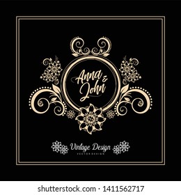 Monogram Vintage Luxury Gold Design Concept