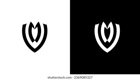 Monogram vm logo Modern and elegant shield logo design template