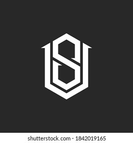 Monogram VS versus SV Initiallogo, Kombination aus zwei Buchstaben V und S, Hipster-Emblem