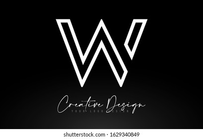 Monogram W Letter Logo design with Creative Lines Icon Design Vector Illustration. 