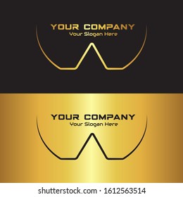 Monogram Watching Logo. Symbolizes of eye glasses icon.