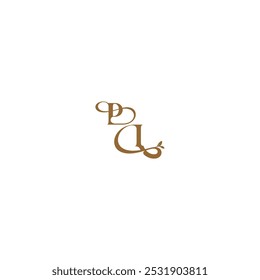 monogram wedding concept initial leaf line PI modern organic logo letter