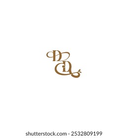 monogram wedding concept initial leaf line DD modern organic logo letter