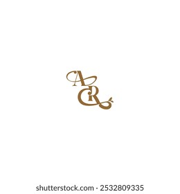 monogram wedding concept initial leaf line AR modern organic logo letter