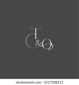 monograma boda concepto de logotipo inicial con línea TQ de lujo letra de estilo curvilínea