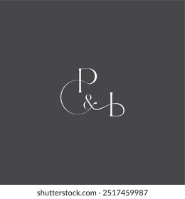 monogram wedding logo concept initial with line PI luxury curvy style letter