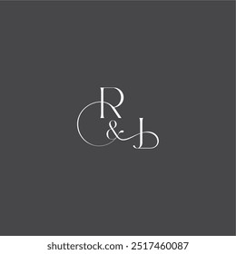 monogram wedding logo concept initial with line RJ luxury curvy style letter