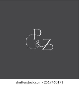 monogram wedding logo concept initial with line PZ luxury curvy style letter