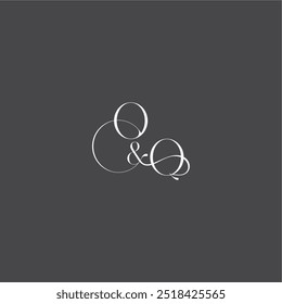 concepto de logotipo de boda monograma con línea inicial OQ letra de estilo curvilínea de lujo