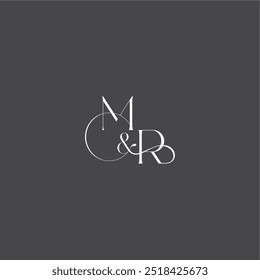 monogram wedding logo concept initial with line MR luxury curvy style letter