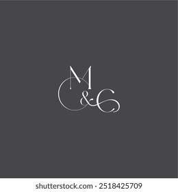 monogram wedding logo concept initial with line MC luxury curvy style letter