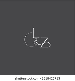 Concepto de logotipo de boda monograma con línea inicial LZ letra de estilo curvilínea de lujo