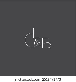 monogram wedding logo concept initial with line LE luxury curvy style letter