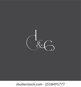 Concepto de logotipo de boda monograma con línea inicial LC carta de estilo curvilínea de lujo