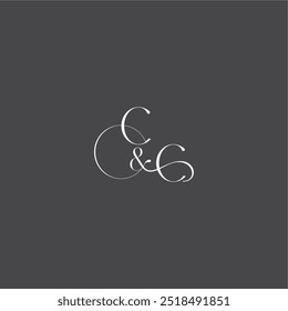 Concepto de logotipo de boda monograma con línea inicial CC letra de estilo curvilínea de lujo