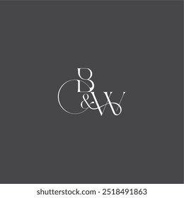 monograma de boda concepto de logotipo inicial con línea de lujo BW letra de estilo curvilínea